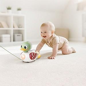 Jucarie de impins si tras Hola Toys Duck Family (HE9976)