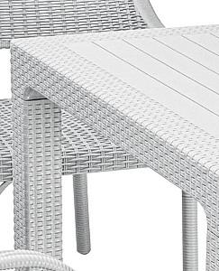 Masa de gradina Capissi Rattan 90x90 Alb