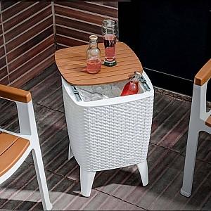 Masa de gradina Sonmez Capri Alb/Caramell 41.5x41.5