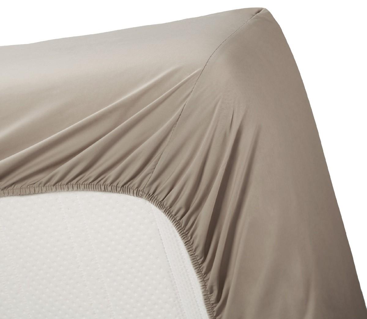 Cearsaf pentru pat Ambiante Cotton Uni 160x200 Taupe