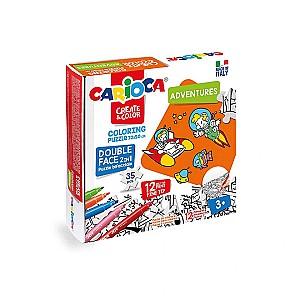 Puzzle CARIOCA Create&Color Adventures, cu doua fete