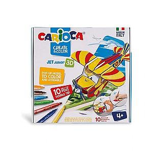 Puzzle CARIOCA Create&Color 3D-puzzle Jet Junior cu carioci 10 buc