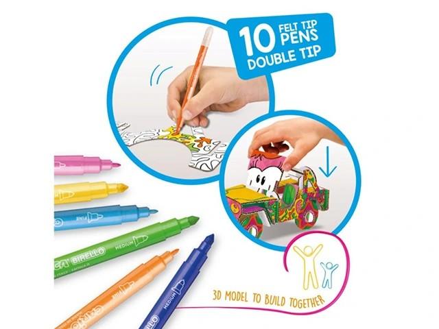 Puzzle CARIOCA Create&Color 3D-puzzle Ms. Wild cu carioci, 10 buc