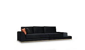 Canapea Trendy cu 4 locuri Linie cu masa laterala - neagra 102 x 84 x 320 cm
