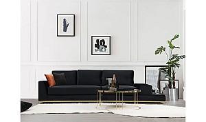 Canapea Trendy cu 4 locuri Linie cu masa laterala - neagra 102 x 84 x 320 cm