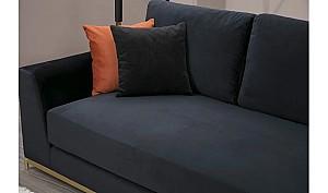 Canapea Trendy cu 4 locuri Linie cu masa laterala - neagra 102 x 84 x 320 cm