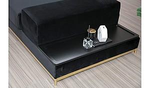 Canapea Trendy cu 4 locuri Linie cu masa laterala - neagra 102 x 84 x 320 cm