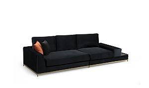 Canapea Trendy cu 4 locuri Linie cu masa laterala - neagra 102 x 84 x 320 cm
