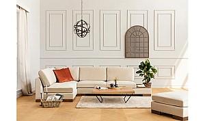 Canapea coltar Trendy Lalea Colt Stanga Cu Pouf - Bej