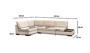 Canapea coltar Trendy Lalea Colt Stanga Cu Pouf - Bej