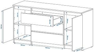 Comoda Pehotin NS-3+2 Antracit / Stejar Taho