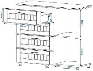 Comoda Pehotin K-4+1 MDF Stejar Taho / Alb
