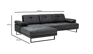 Canapea coltar Trendy Mustang Mic Stanga - Antracit