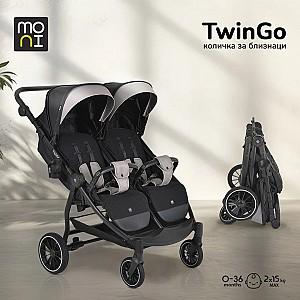Carucior pentru gemeni Moni TwinGo Onyx