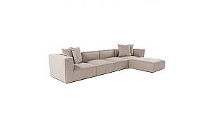 Canapea coltar Trendy Sora (L1-O1-O1-1R-POUFFE ) Bej Nisip