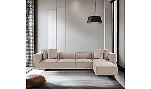 Canapea coltar Trendy Sora (L1-O1-O1-1R-POUFFE ) Bej Nisip