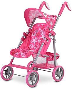 Carucior pentru papusa Moni Stars Pink