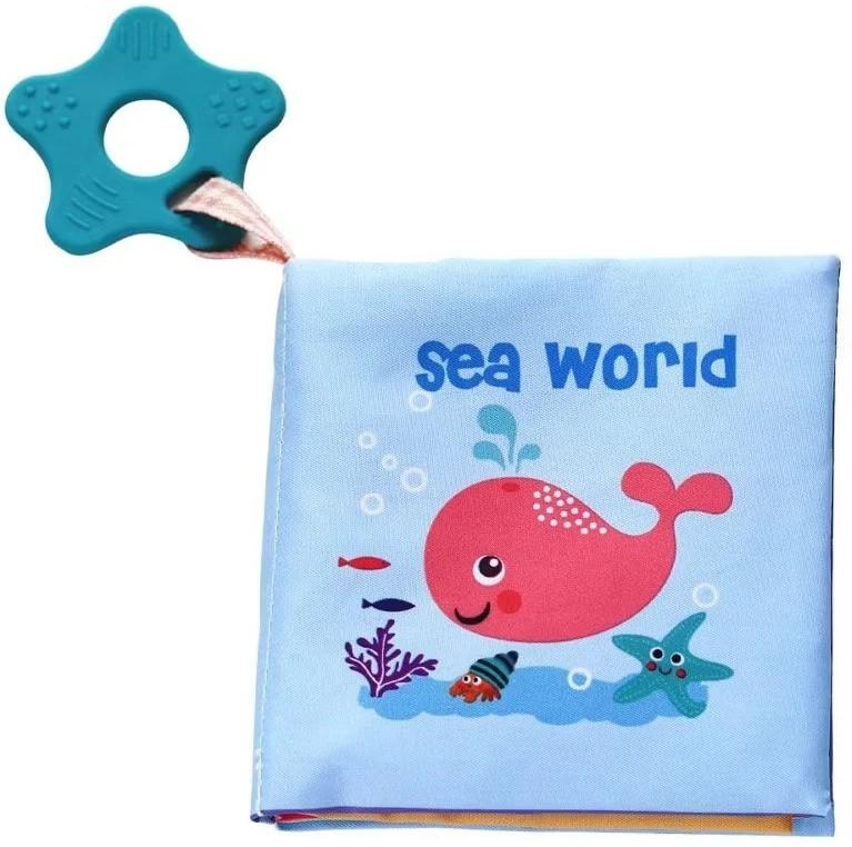 Jucarie bebelus Kikka Boo Cloth book with teether Sea world