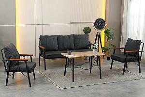 Set mobila de gradina Stars Plastik Ruya 3+1+1 Antracit