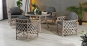 Set mobila de gradina Stars Plastik Berlin Rattan 4+1 Bej