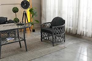 Set mobila de gradina Stars Plastik Berlin Rattan 2+1+1 Antracit
