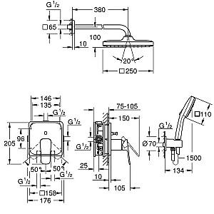 Set de duș Grohe Cubeo (1053362430)