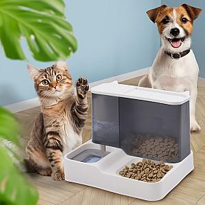 Dozator inteliligent de hrana Jumi 2 in 1 22x30x24 cm Gri
