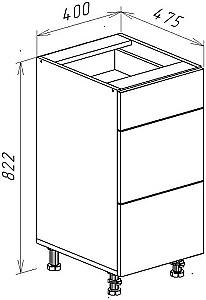 Set mobila bucatarie Bayro Monti Cucine 2.6x1.6 m Light Grey