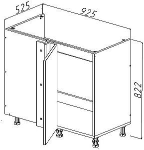 Set mobila bucatarie Bayro Monti Cucine 2.8x1.4 m Light Grey / Stone Grey