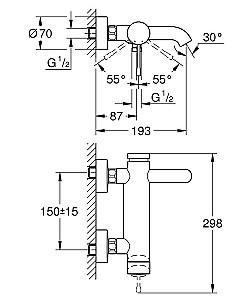 Baterie cada Grohe Essence 33624001