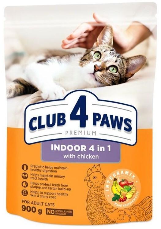 Hrana uscata pentru pisici Club4Paws Adult Cats Indoor 4in1 Chicken 900g