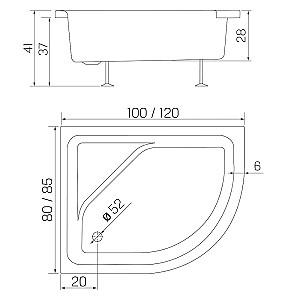 Cadita de dus New Trendy New Maxima L 120x85x41 B-0378