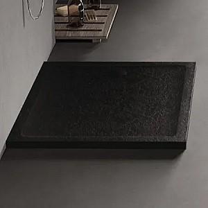 Cadita de dus New Trendy Mild Stone Rectangular Black 90x90x4.5mm B-0584