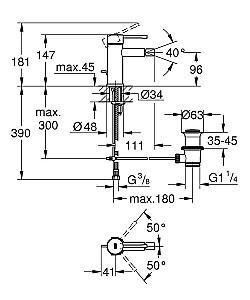 Baterie pentru bideu Grohe Essence 24178001