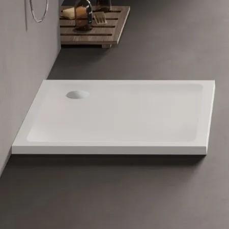 Cadita de dus New Trendy Mild Rectangular White 90x90x4.5mm B-0626