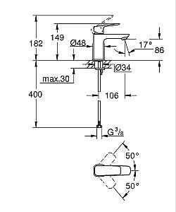 Baterie pentru lavoar Grohe Cubeo S 1016992430