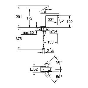 Baterie pentru lavoar Grohe Eurocube 23446000