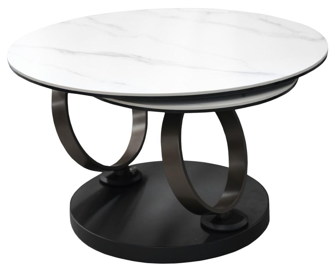 Masuta de cafea, reviste DP Dion Matte White Marble + Dark Bronze