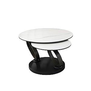 Masuta de cafea, reviste DP Dion Matte White Marble + Dark Bronze