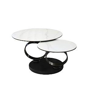 Masuta de cafea, reviste DP Dion Matte White Marble + Dark Bronze