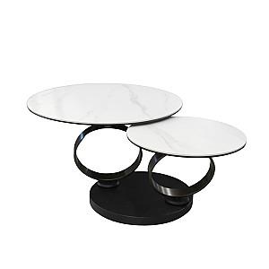 Masuta de cafea, reviste DP Dion Matte White Marble + Dark Bronze