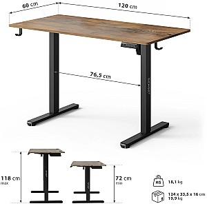 Masa de birou SENSE7 Nojo Light 120x60 Dark Brown