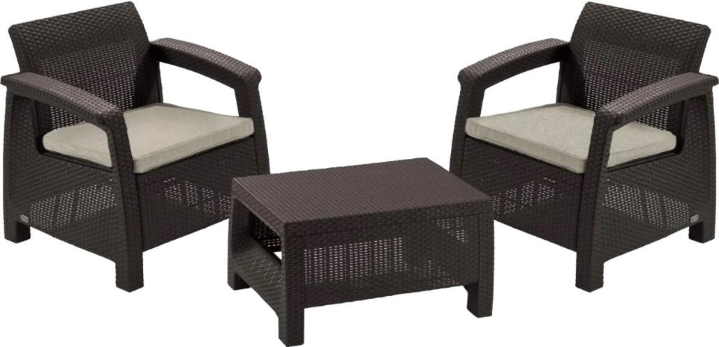 Set mobila de gradina Keter Corfu II Weekend Brown(Maro)/Oat(Bej)