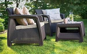 Set mobila de gradina Keter Corfu II Weekend Brown(Maro)/Oat(Bej)