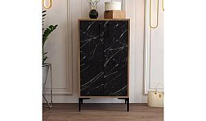 Dulap pentru incaltaminte Trendy Prag - Nuc/Marmura Neagra