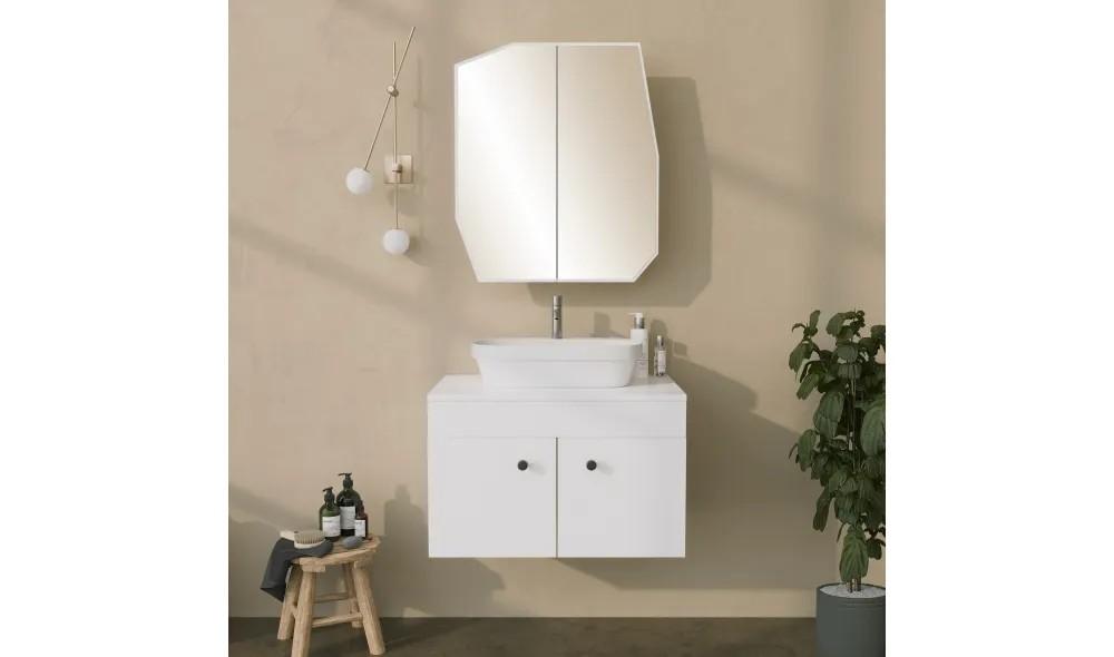 Dulap de baie Trendy Cuart Alb