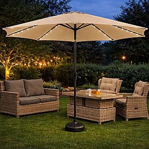 Umbrela VLM 0431112 Bej cu iluminare 2.7m