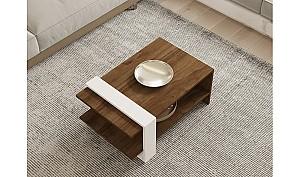 Masuta de cafea, reviste Trendy Gaye Nuc/Alb