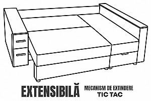 Canapea coltar Aurus Nicoli 255x150 cm Great Off White