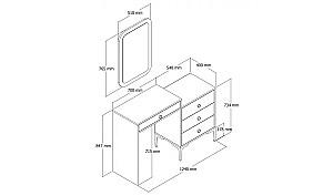 Masa de machiaj Trendy Lizbon 545 Nuc/Alb
